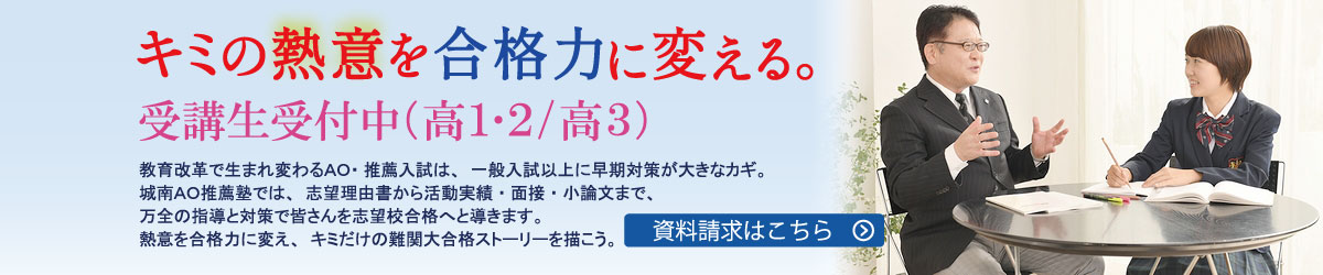 Ao 推薦入試対策 城南ao推薦塾 早慶上智など最難関大を攻略